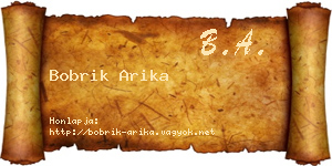 Bobrik Arika névjegykártya